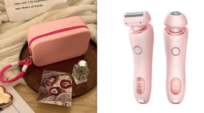 2 In 1 Haarentfernung Epilator USB Wiederaufladbarer Trimmer Frauen Körper Rasierer Gesicht Bein Achselhöhle Bikini Hand Scham Rasierer Haarentferner USB