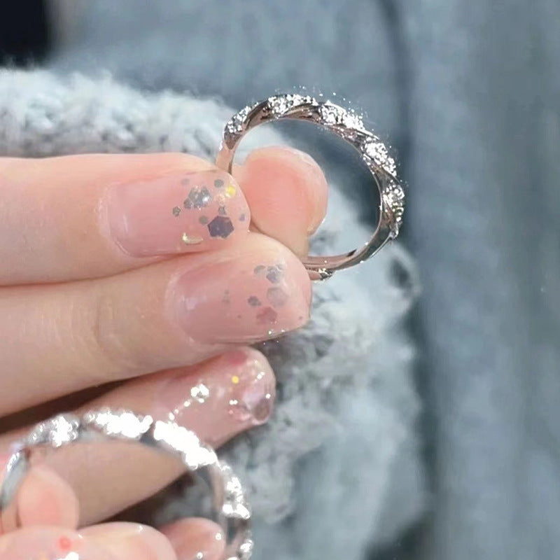 S999 Sterling Silber Winding Love Ring