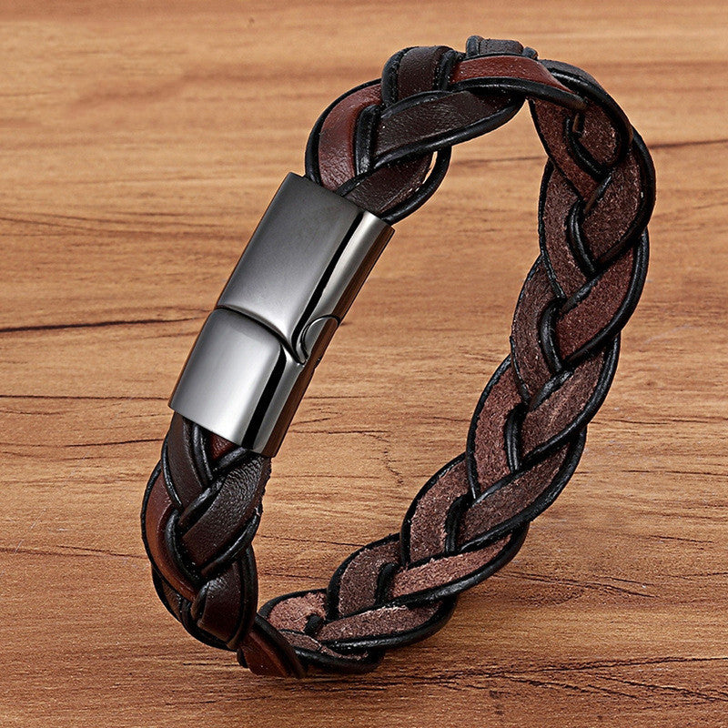 Herrenmode Edelstahl Lederarmband
