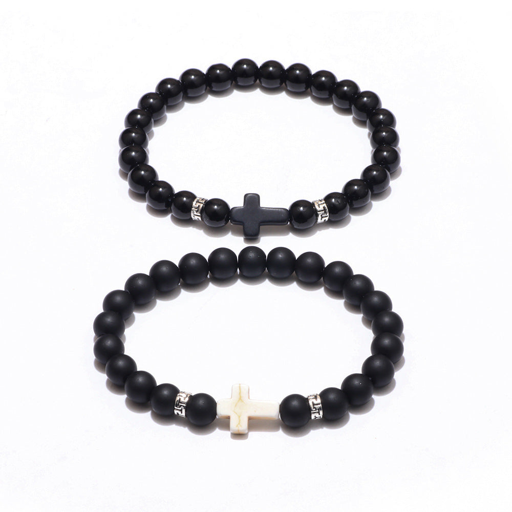 Armband aus Naturstein Mattschwarz