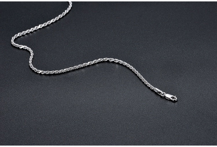 Pure S925 Fried Dough Twists Sterling Silber Halskette Kragen Kette