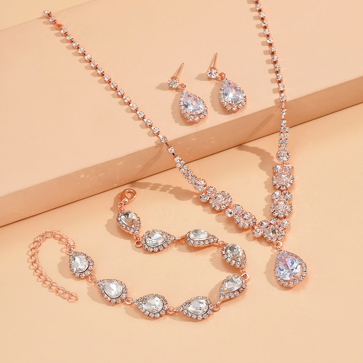 Modisches goldenes Roségold-Dreiteiler-Set
