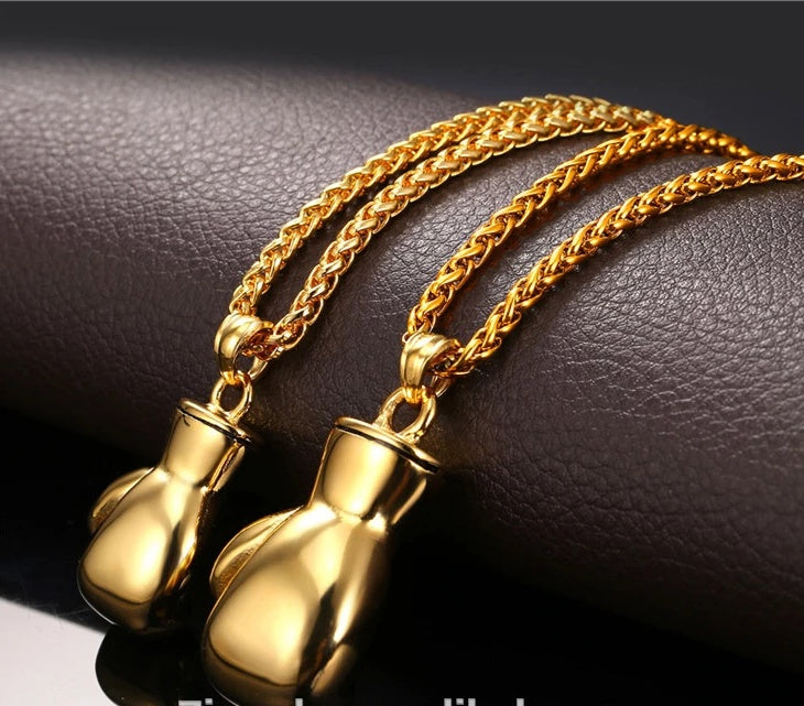 Neue Mode Boxen Handschuh Halskette Trendy Vergoldet Edelstahl Boxen Cool Anhänger Für Männer Jungen Schmuck