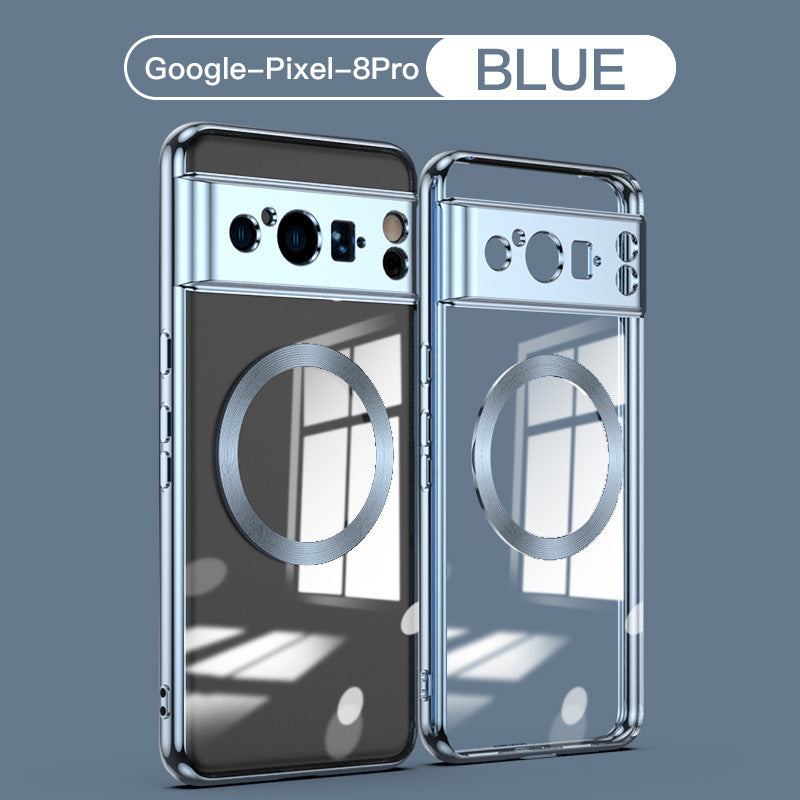 Für Google Smartphone-Hülle Galvanisierung Magnetisch Transparent Fallsicher