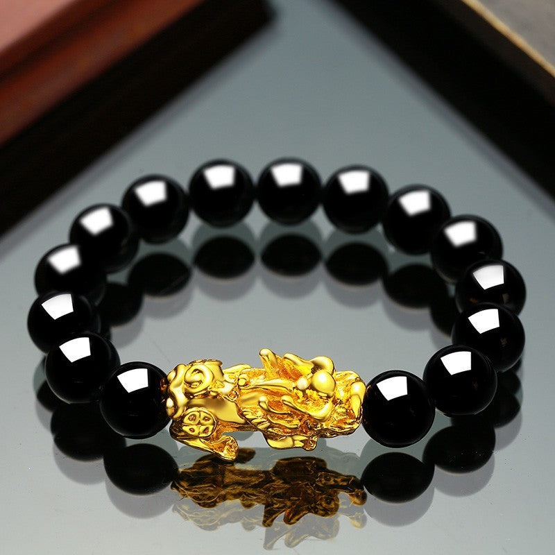 Vietnam Sand Gold Brave Armband Männer und Frauen Obsidian Schmuck