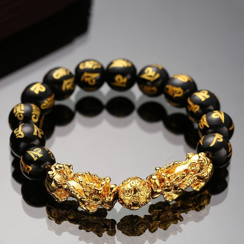 Vietnam Sand Gold Brave Armband Männer und Frauen Obsidian Schmuck