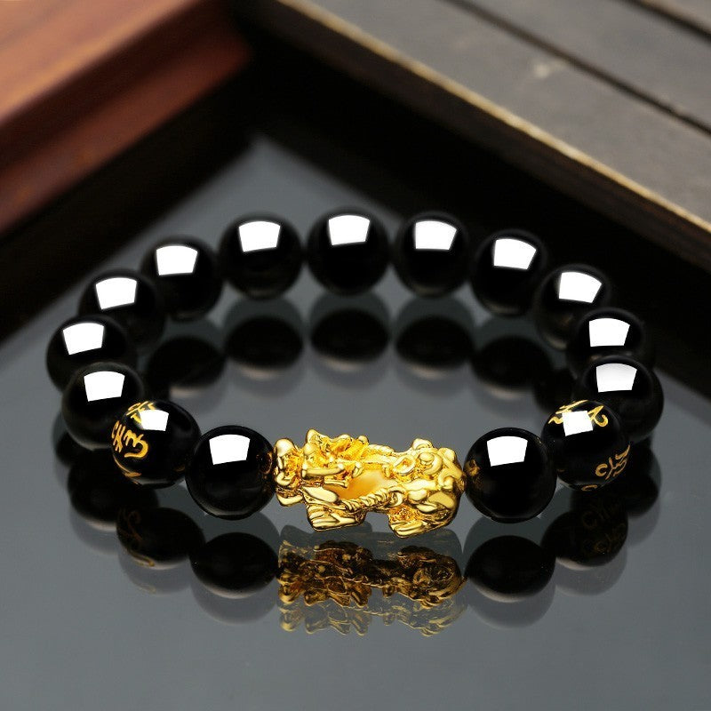 Vietnam Sand Gold Brave Armband Männer und Frauen Obsidian Schmuck