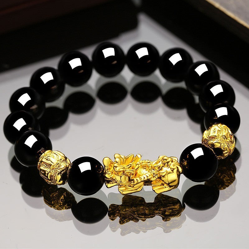 Vietnam Sand Gold Brave Armband Männer und Frauen Obsidian Schmuck