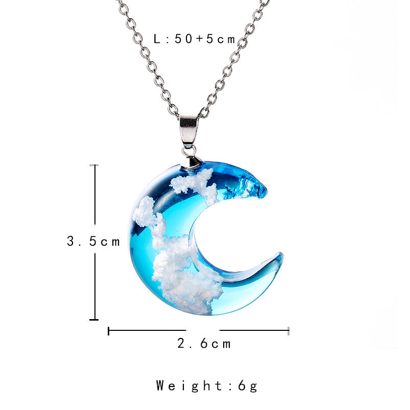 Mode Schmuck Blau Himmel Und Baiyun Wald Serie Transparent Mond Harz Anhänger