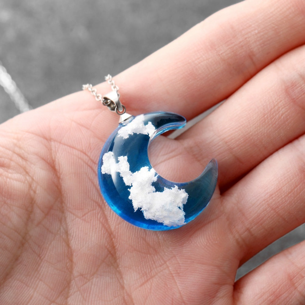 Mode Schmuck Blau Himmel Und Baiyun Wald Serie Transparent Mond Harz Anhänger