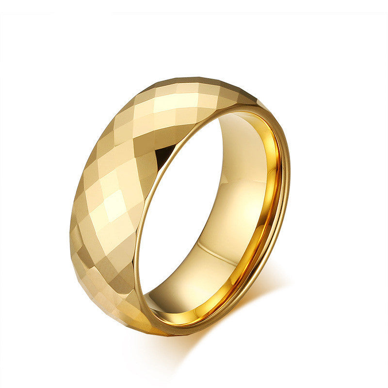 Vnox Männer Ring Wolfram Schmuck Gold Farbe Benutzerdefinierter Name Hochzeitsgeschenk US Größe 7 8 9 10 11 12 13