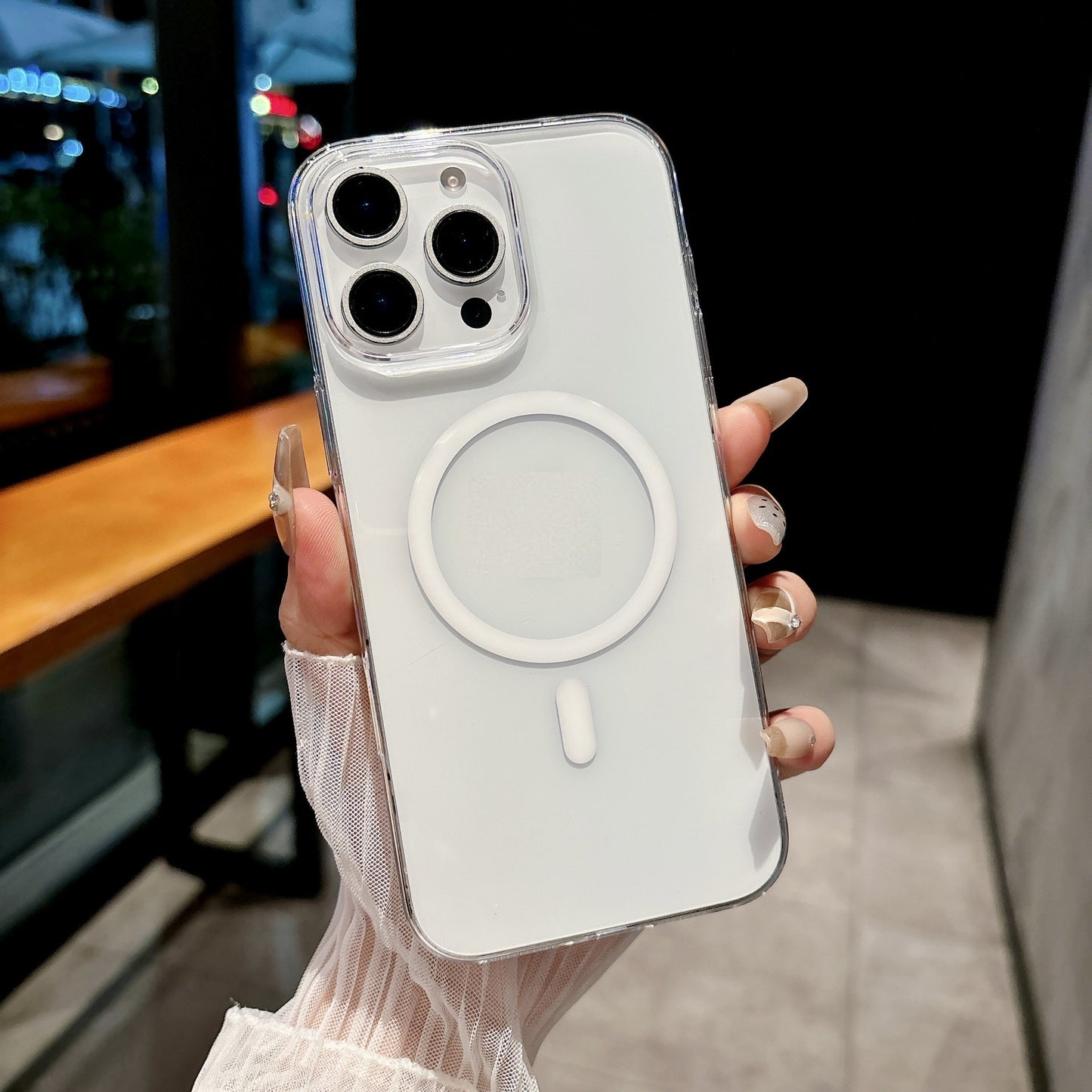 iPhone 12-17 Modelle/Magnetische transparente PC-Schutzhülle
