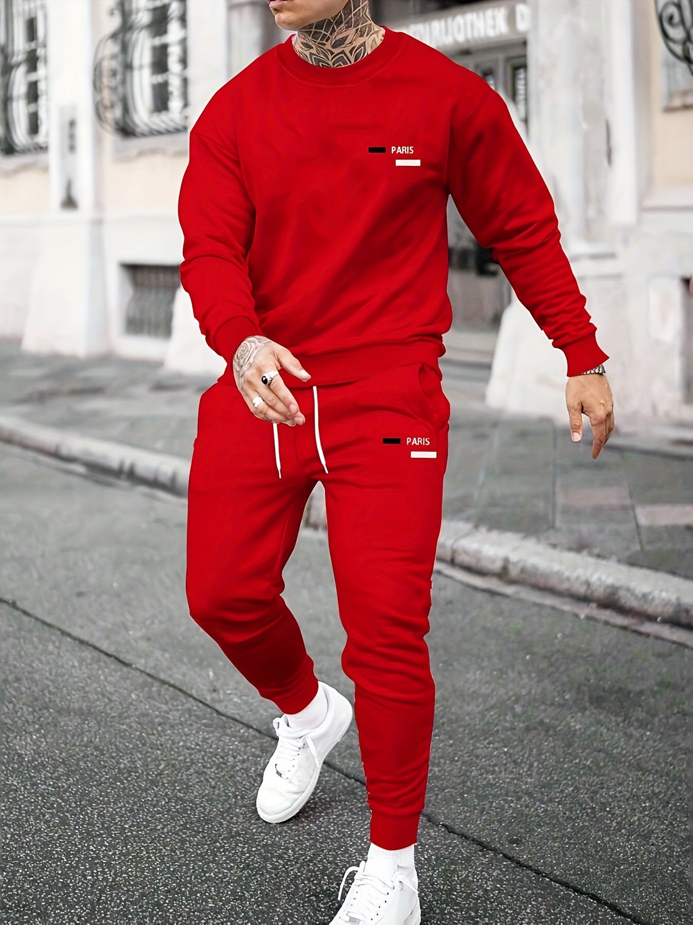 Gr. M-3XL/ Lässiger Bedruckter Fleece-Hoodie mit Hose