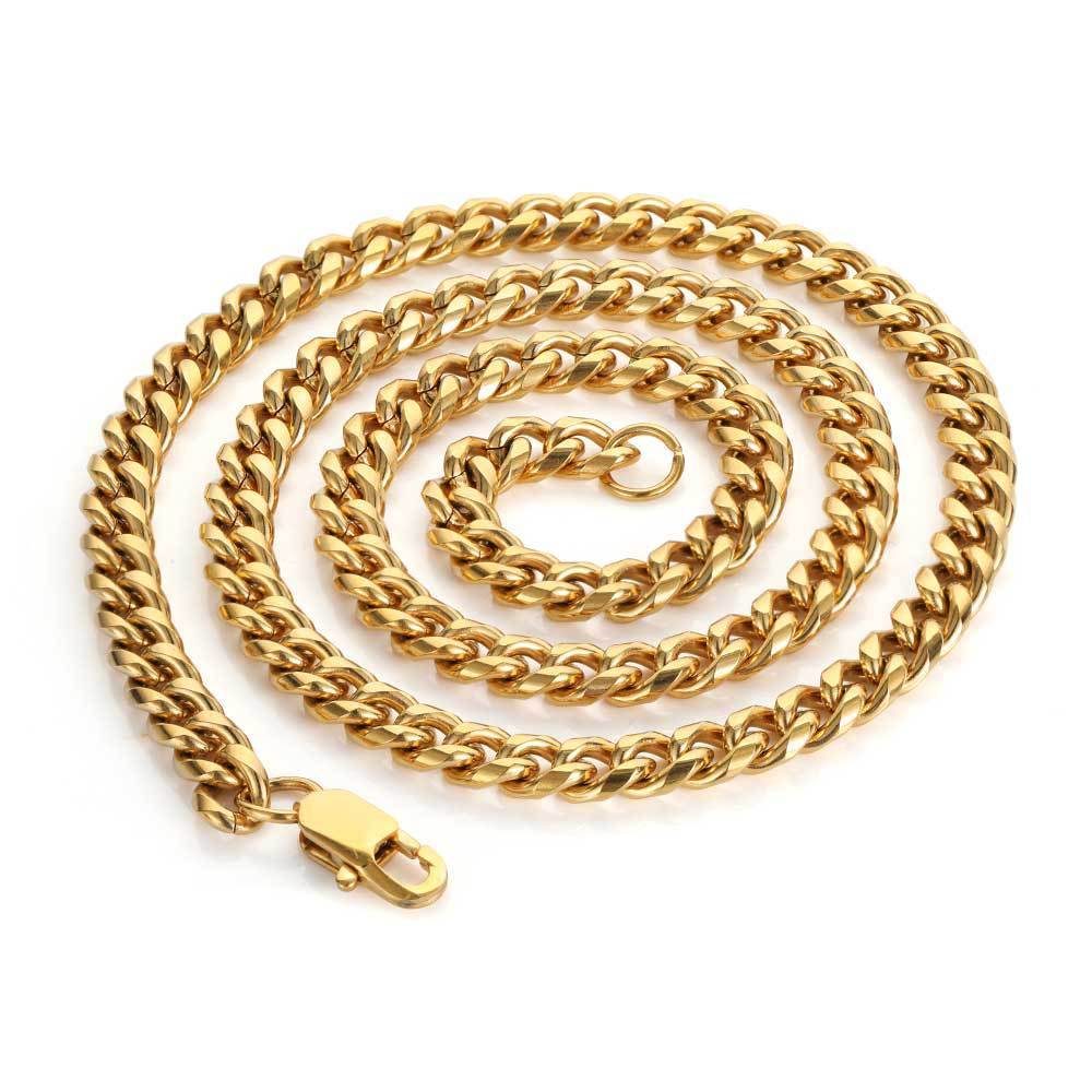 Hip Hop Edelstahl Halskette Sun Word Schnalle Armband