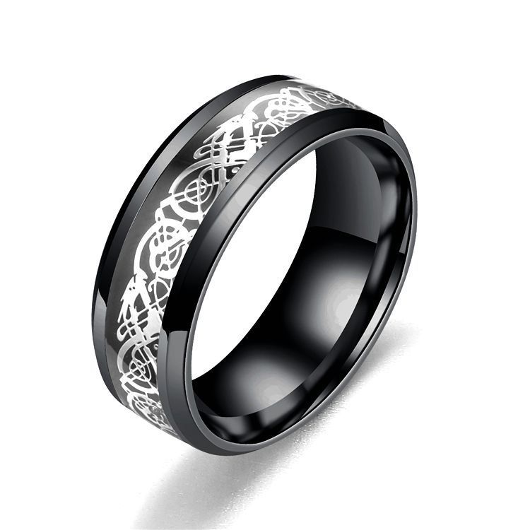 Drachenmuster Ringe Männer Edelstahl Ring Schmuck