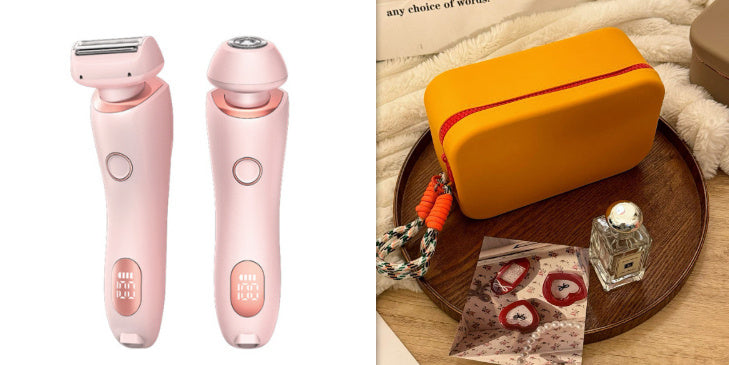 2 In 1 Haarentfernung Epilator USB Wiederaufladbarer Trimmer Frauen Körper Rasierer Gesicht Bein Achselhöhle Bikini Hand Scham Rasierer Haarentferner USB
