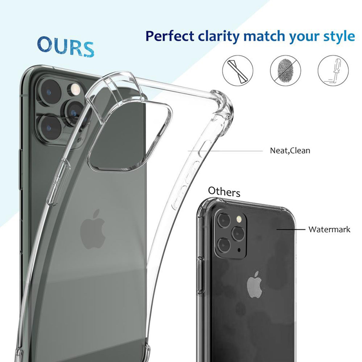 Für iPhone Modelle 12 11 Pro 7 8 Plus X XR XS MAX SE 12 Mini Transparenz Silikon-Hülle mit verstärktem Aufprall Schutz