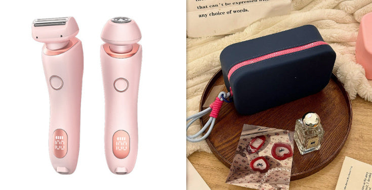 2 In 1 Haarentfernung Epilator USB Wiederaufladbarer Trimmer Frauen Körper Rasierer Gesicht Bein Achselhöhle Bikini Hand Scham Rasierer Haarentferner USB