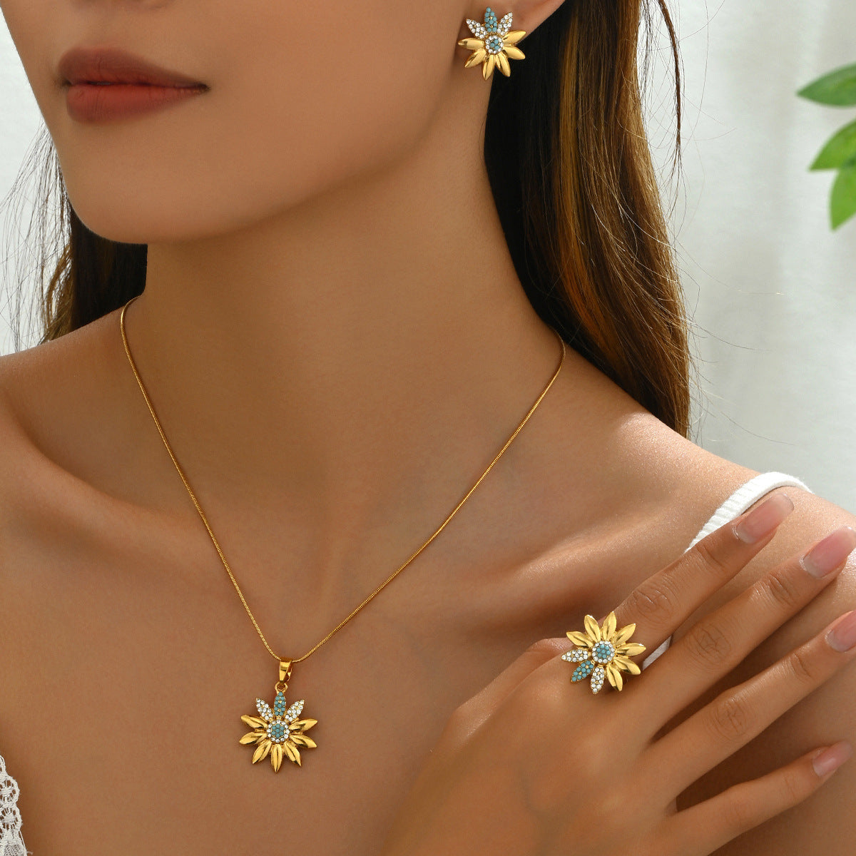 Damen Einfache Mode Diamant Halskette Anzug