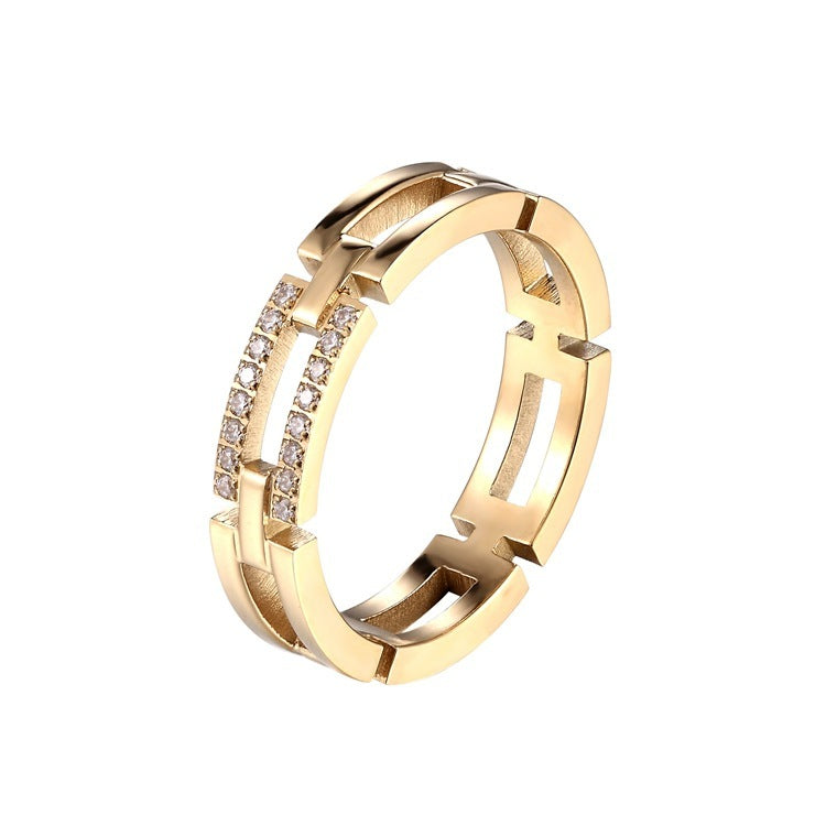 Punk Titan Stahl Zeigefinger Ring Frauen Mode Roségold