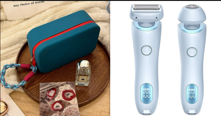 2 In 1 Haarentfernung Epilator USB Wiederaufladbarer Trimmer Frauen Körper Rasierer Gesicht Bein Achselhöhle Bikini Hand Scham Rasierer Haarentferner USB