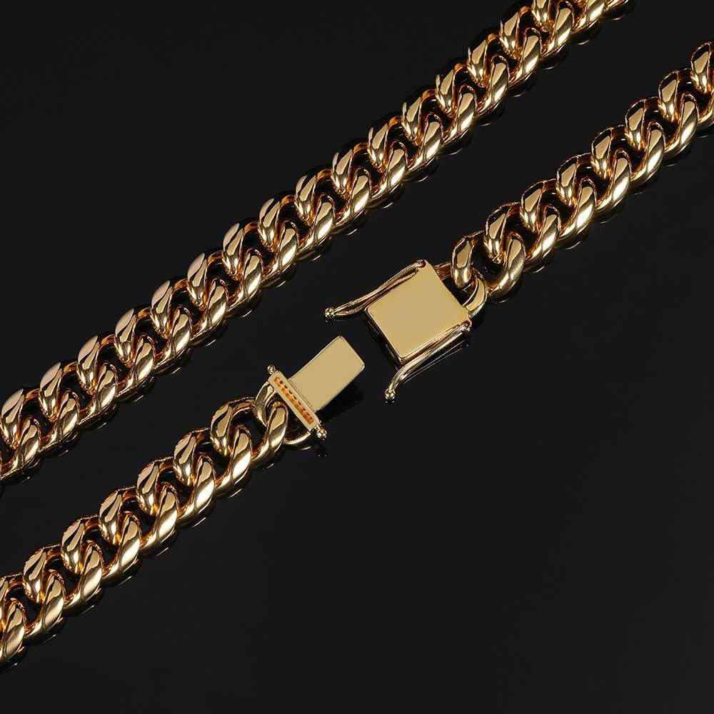 Diamant-Schnalle Edelstahl-Rundschleifen-Verschlüsselung Kubanisches Gliederkettenarmband