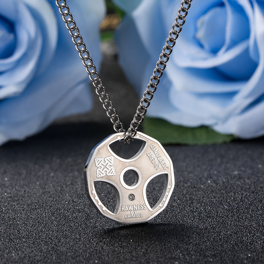 Europäische und amerikanische Fitness Hantel Übung Langhantel Halskette Anhänger Schmuck