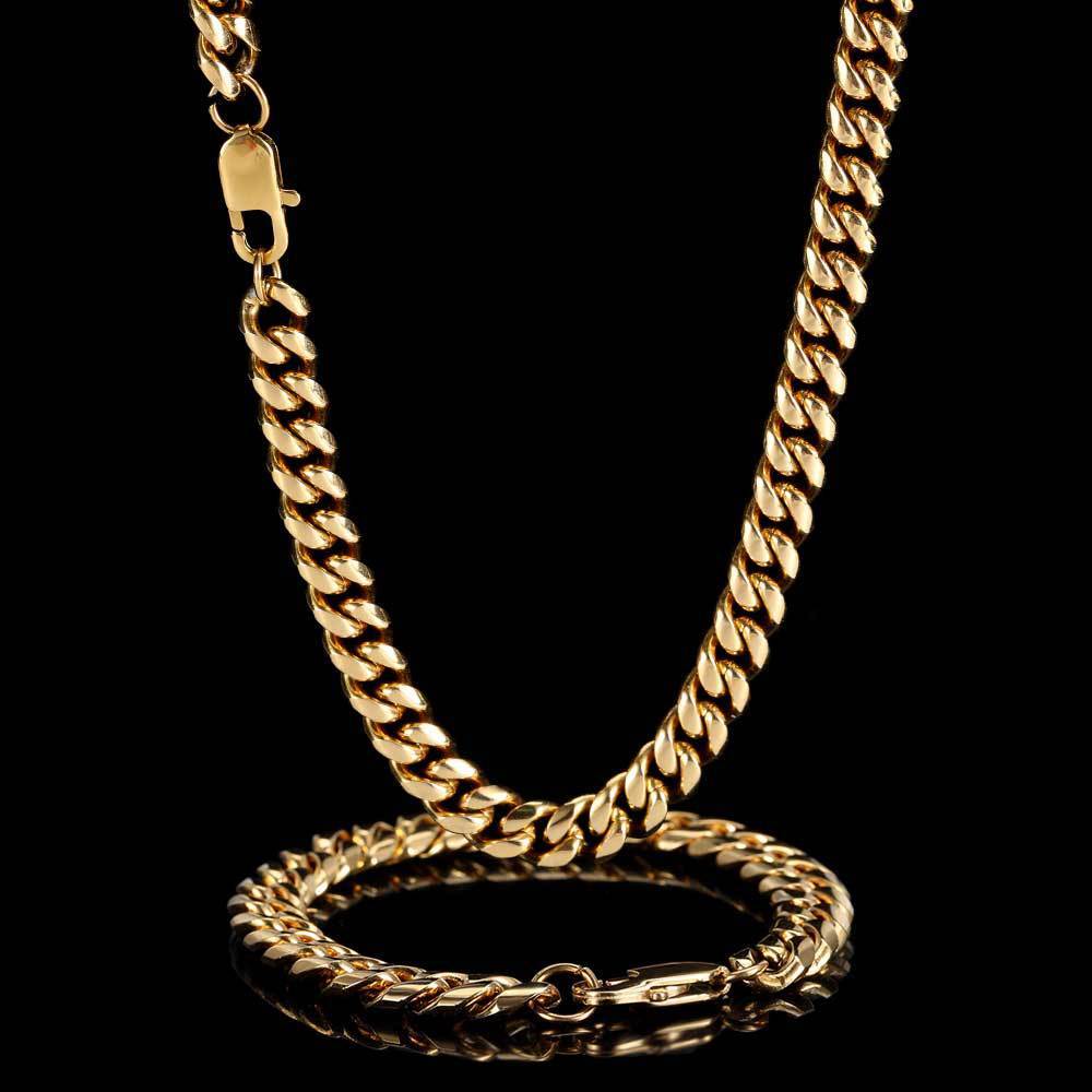 Hip Hop Edelstahl Halskette Sun Word Schnalle Armband