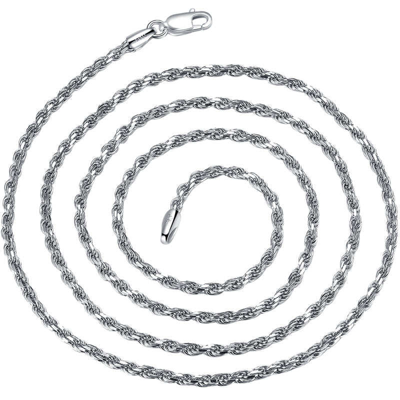 Pure S925 Fried Dough Twists Sterling Silber Halskette Kragen Kette