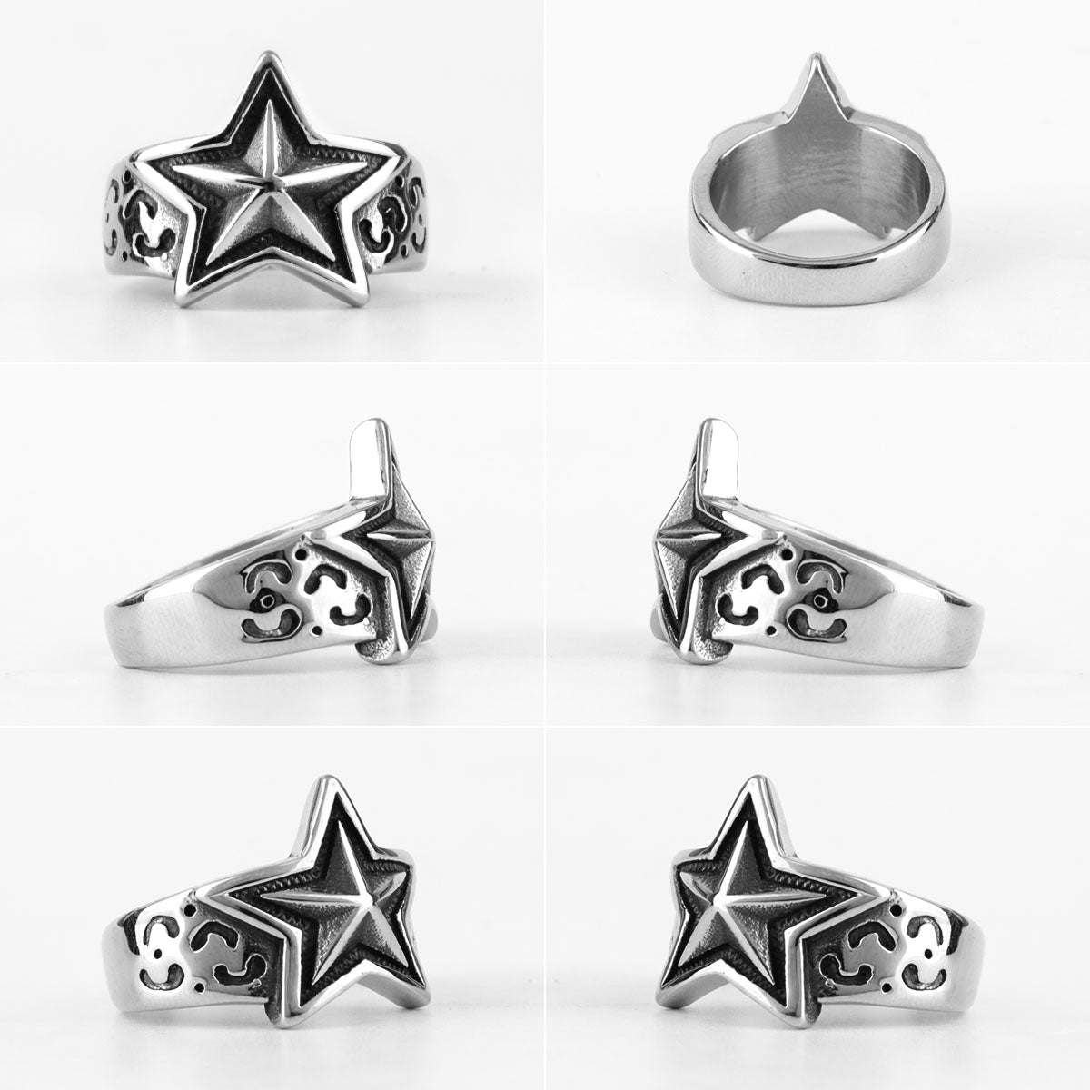 Damen & Herren Edelstahl-Ring für – Retro Kronen-Design aus Titanstahl