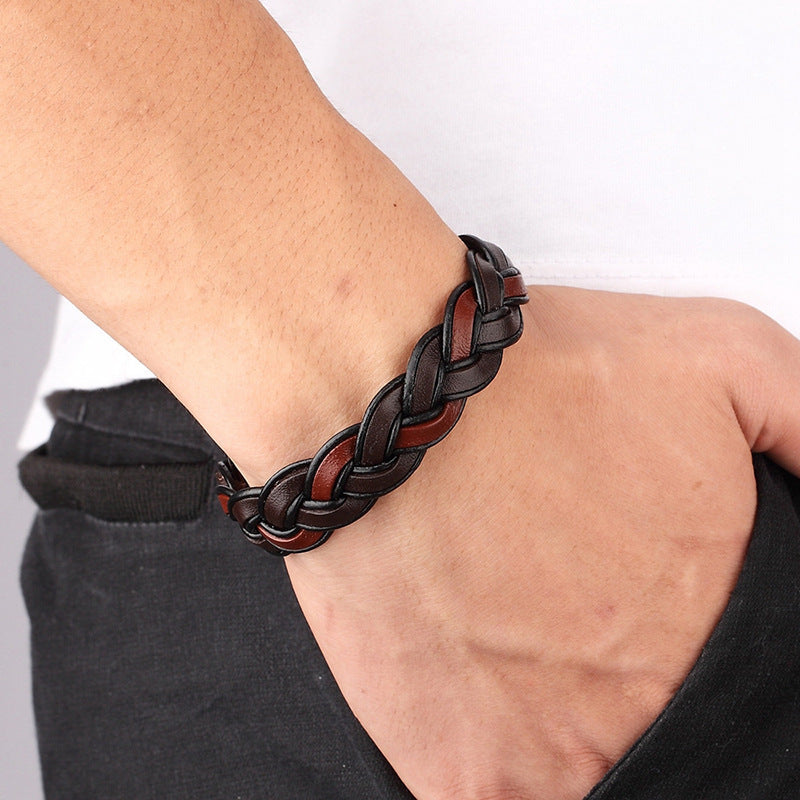 Herrenmode Edelstahl Lederarmband