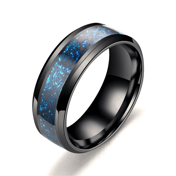Drachenmuster Ringe Männer Edelstahl Ring Schmuck