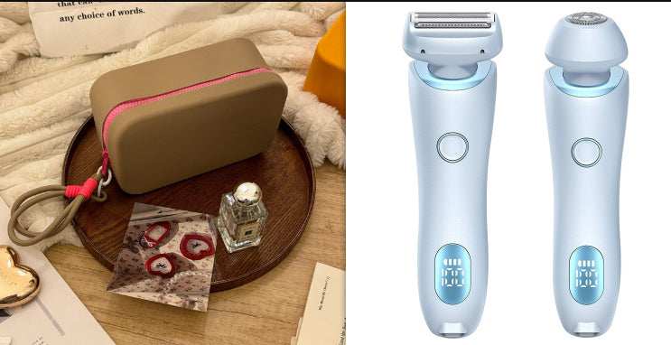 2 In 1 Haarentfernung Epilator USB Wiederaufladbarer Trimmer Frauen Körper Rasierer Gesicht Bein Achselhöhle Bikini Hand Scham Rasierer Haarentferner USB