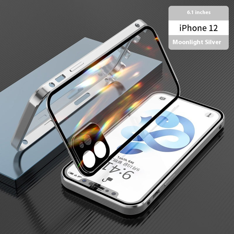 iPhone 14-16 Modelle/Anwendbare doppelseitige Schnalle HD Magnetische King Schutzhülle