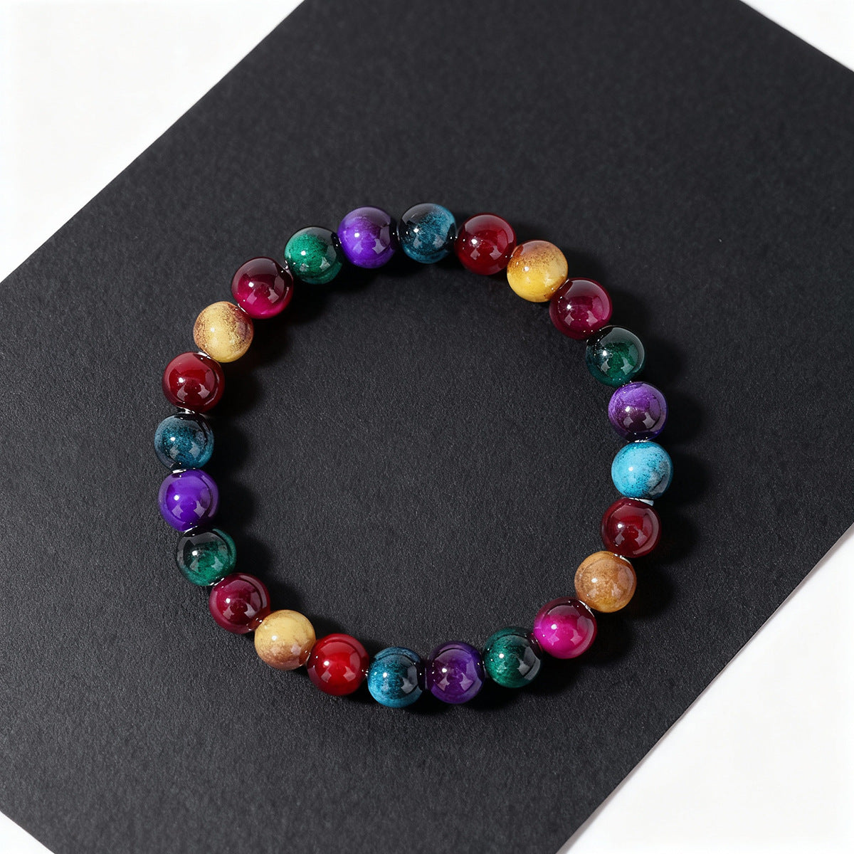 Neue Trendy Perlen Bunte Tiger Auge Armband