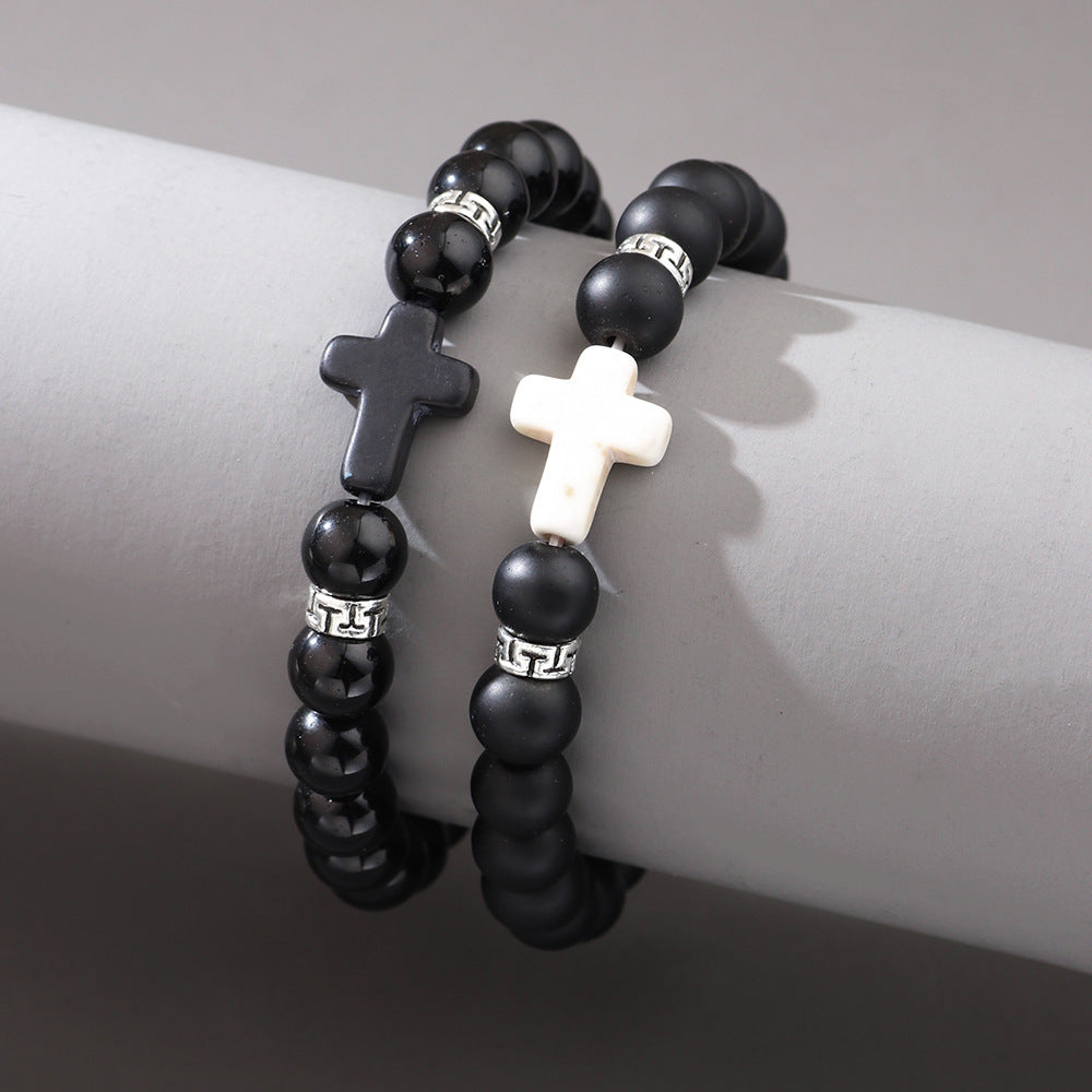 Armband aus Naturstein Mattschwarz