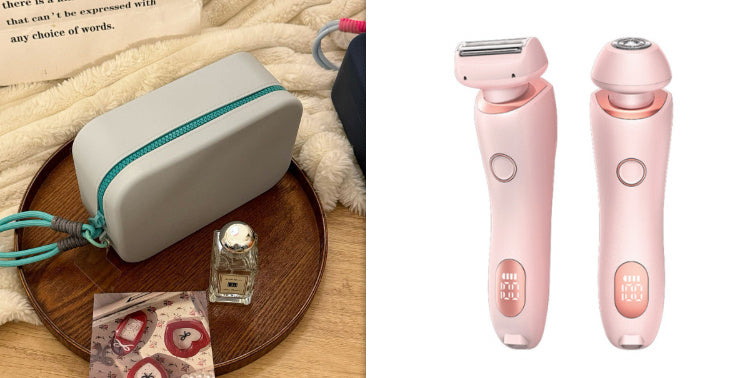 2 In 1 Haarentfernung Epilator USB Wiederaufladbarer Trimmer Frauen Körper Rasierer Gesicht Bein Achselhöhle Bikini Hand Scham Rasierer Haarentferner USB