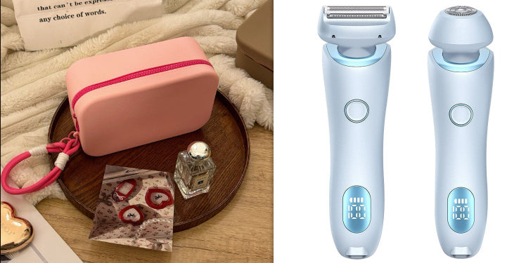 2 In 1 Haarentfernung Epilator USB Wiederaufladbarer Trimmer Frauen Körper Rasierer Gesicht Bein Achselhöhle Bikini Hand Scham Rasierer Haarentferner USB