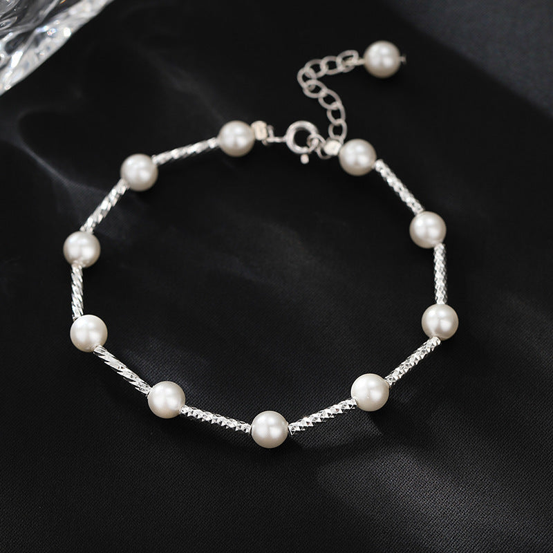 Sterling Silber Sternen Silber Perle Armband für Frauen