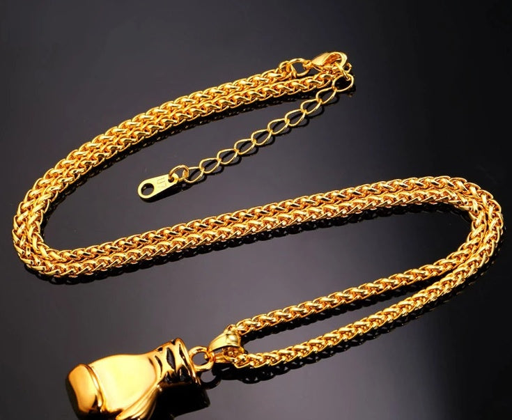Neue Mode Boxen Handschuh Halskette Trendy Vergoldet Edelstahl Boxen Cool Anhänger Für Männer Jungen Schmuck