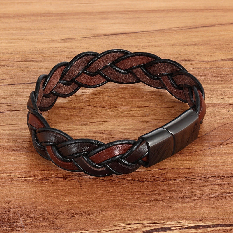 Herrenmode Edelstahl Lederarmband