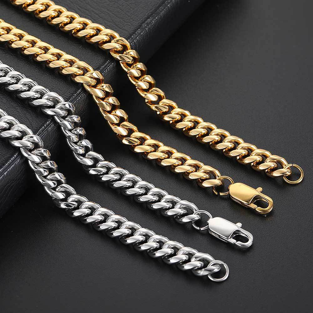 Hip Hop Edelstahl Halskette Sun Word Schnalle Armband