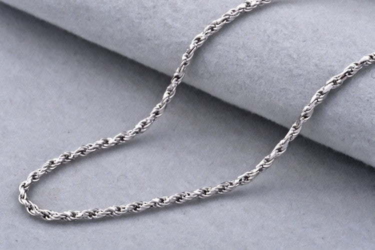 Pure S925 Fried Dough Twists Sterling Silber Halskette Kragen Kette