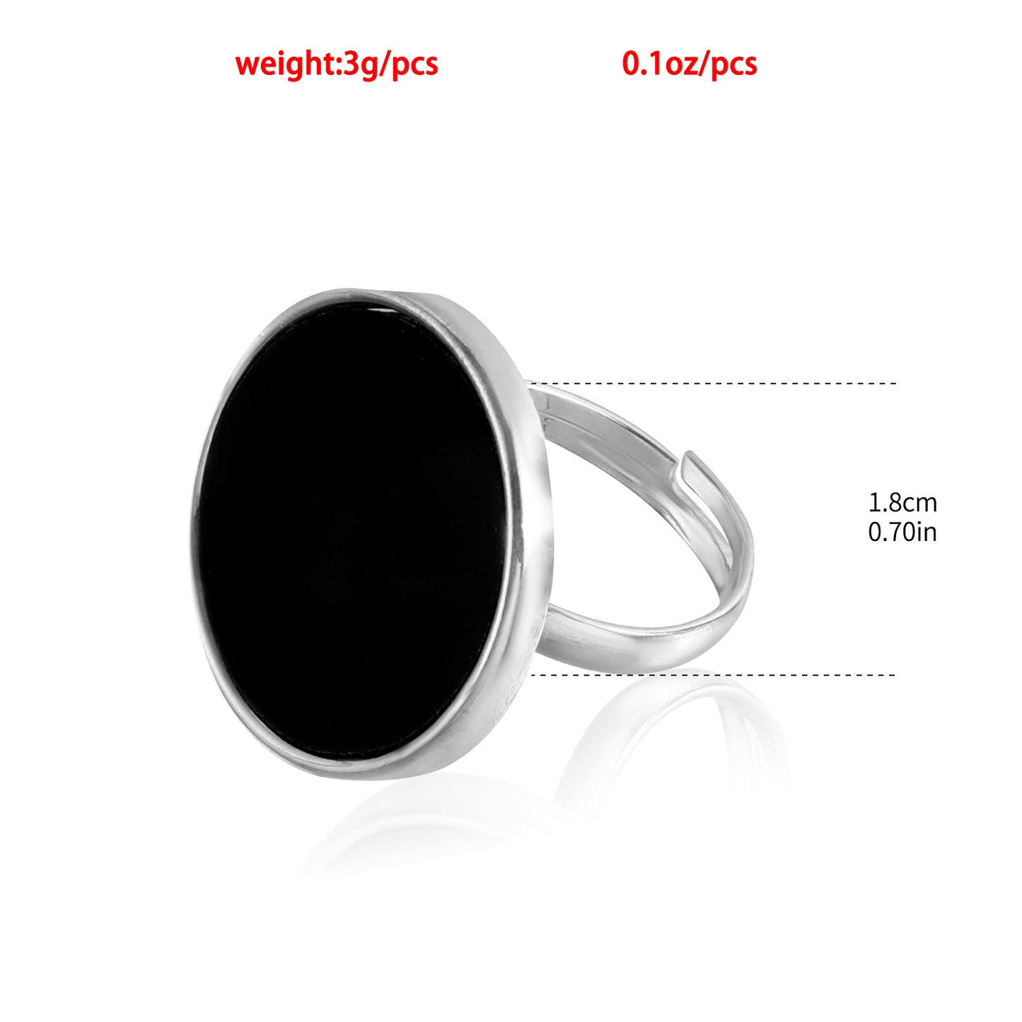 Kalter Metall-Schwarz-Fritillary-Ring