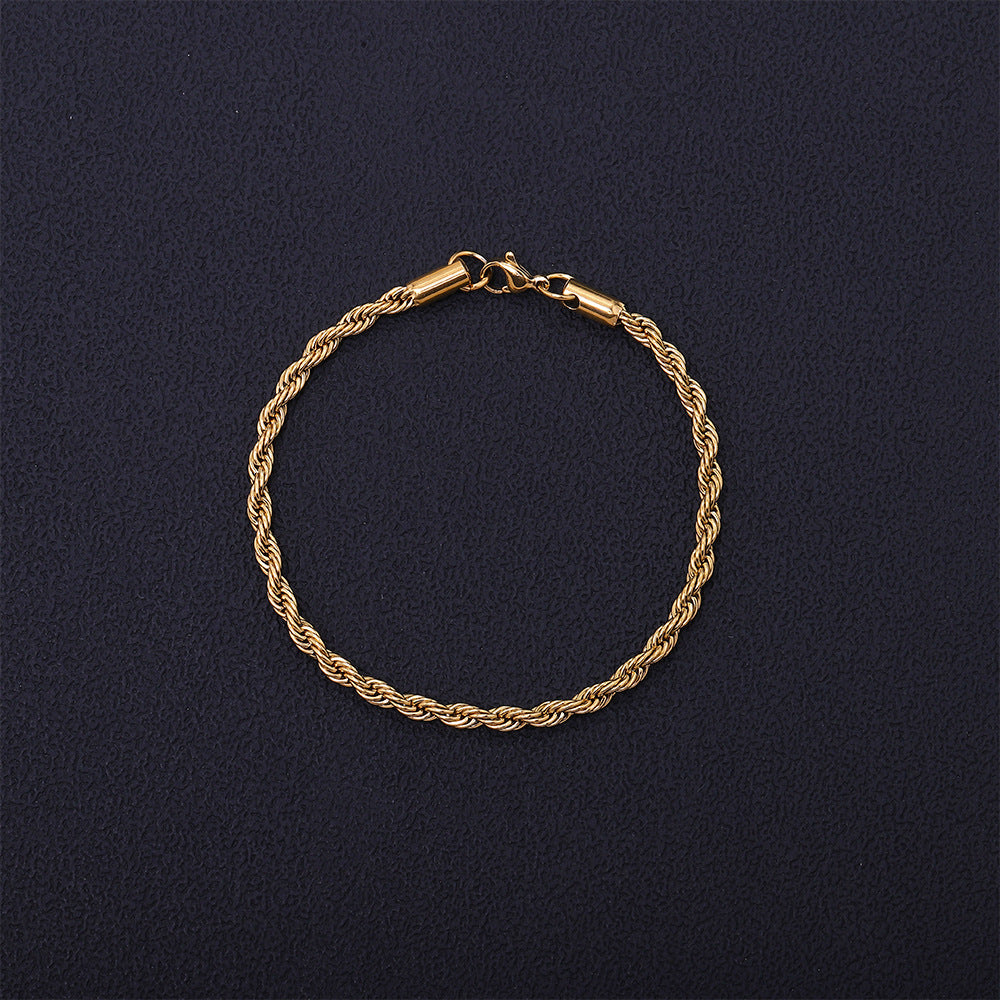 Hip Hop Stil Wave Twist Halskette Armband