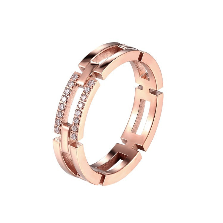 Punk Titan Stahl Zeigefinger Ring Frauen Mode Roségold