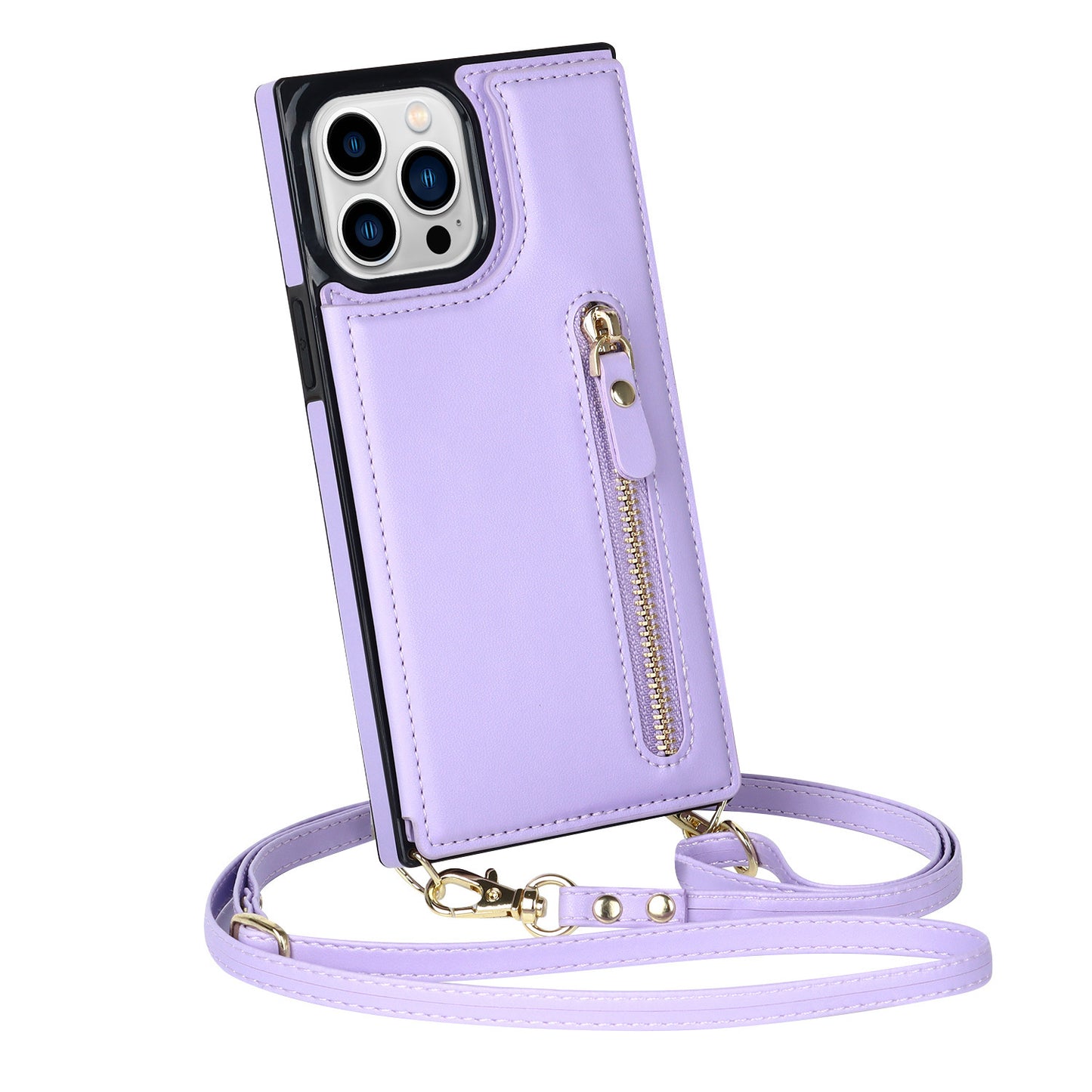 Crossbody Schultergurt Flip Card Zipper Schutzhülle
