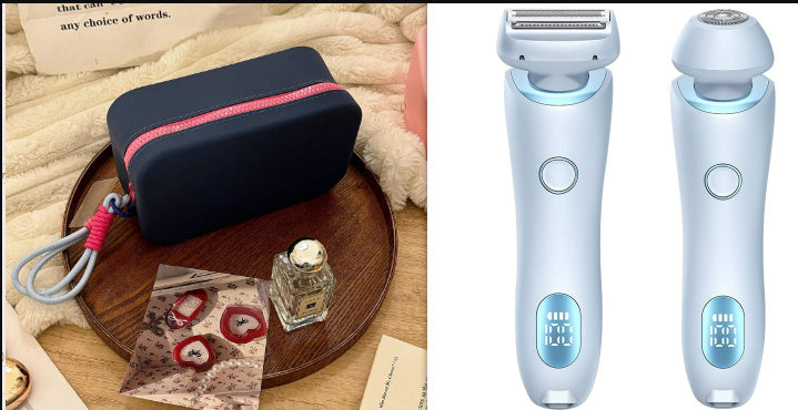 2 In 1 Haarentfernung Epilator USB Wiederaufladbarer Trimmer Frauen Körper Rasierer Gesicht Bein Achselhöhle Bikini Hand Scham Rasierer Haarentferner USB
