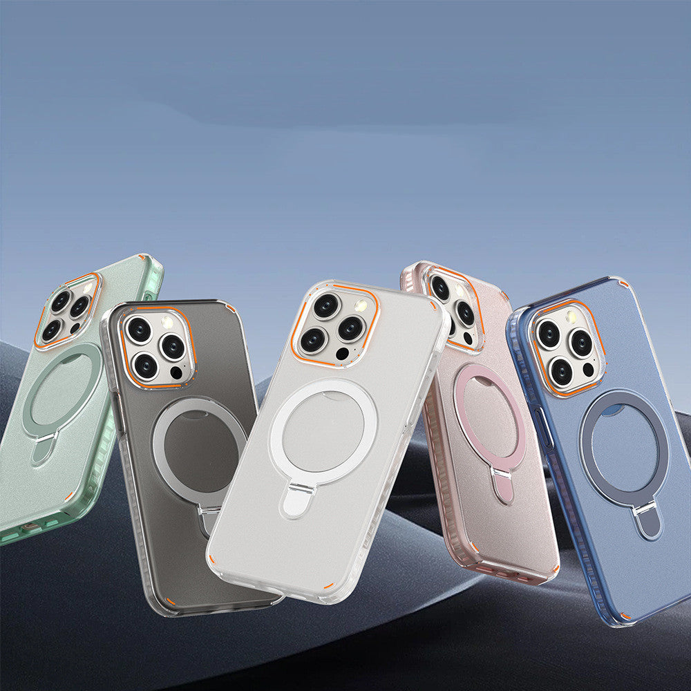 Neue Bunte Magnetische Halterung für iPhone mit Halter Stand Abdeckung Für Magesafe Magnetische Transparent Wireless
