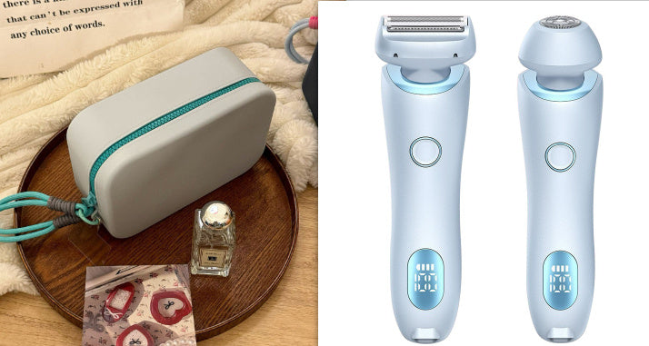 2 In 1 Haarentfernung Epilator USB Wiederaufladbarer Trimmer Frauen Körper Rasierer Gesicht Bein Achselhöhle Bikini Hand Scham Rasierer Haarentferner USB